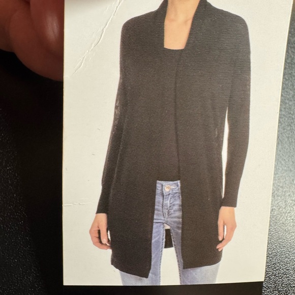Grace Elements Sweaters - NWT Grace Elements Black/Black Open Front Cardigan Sweater XLARGE #I